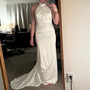 Lulu's White Satin Wedding Dress